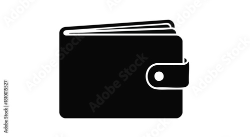 wallet vector icon in black and white
