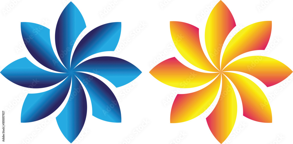 Fototapeta premium Abstract floral design with gradient colors