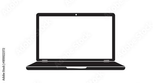 laptop vector icon in black and white
