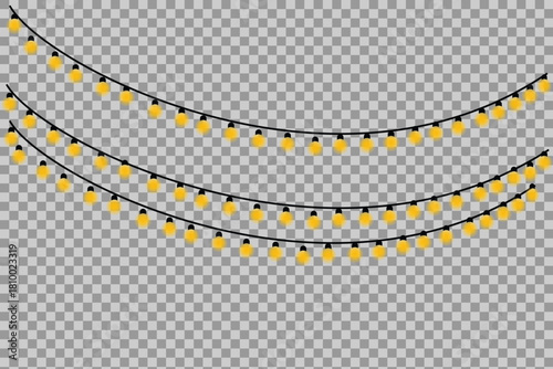 Glowing Yellow Party Lights Garland Set