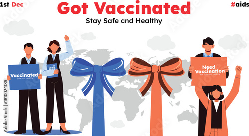 Get Vaccinated HIV Awareness Poster with Health Team.