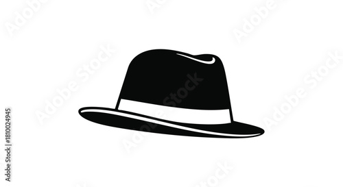hat vector icon in black and white
