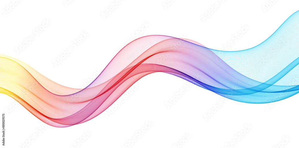 Fototapeta premium Abstract Background, Transparent Waved Lines. Soft Spectrum Gradient Smoke Wave BG. Colorful Rainbow Flowing Wavy Lines. Vector illustration.