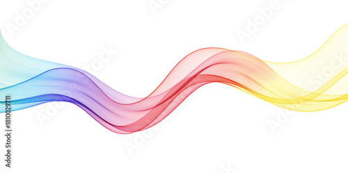 Abstract Background, Transparent Waved Lines. Soft Spectrum Gradient Smoke Wave BG. Colorful Rainbow Flowing Wavy Lines. Vector illustration.