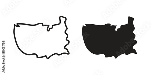 America map icon collection. modern simple icons for web