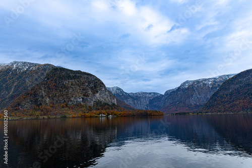 View of Lake Hallstatt and the town of Hallstatt