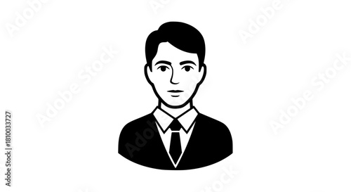 Clerk portrait black white icon 