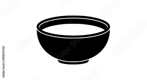 Fresh milk dish black white icon simple