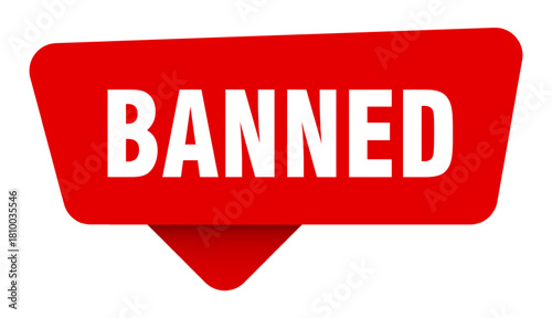 banned red sticker isolated on transpatent background. banned sign