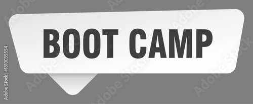 boot camp sign. boot camp white sticker isolated on gray background