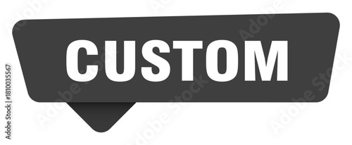 custom black sign isolated on transpatent background. custom sticker