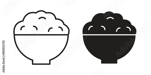 Bowl rice icon collection. modern simple icons for web