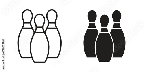 Bowling pins icon collection. modern simple icons for web