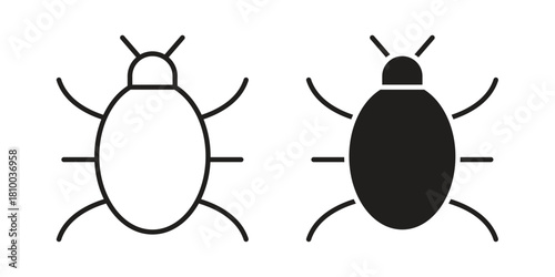 Bugs icon collection. modern simple icons for web