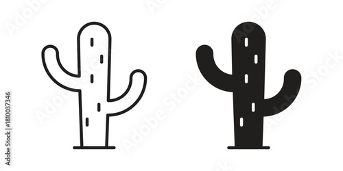Cactus icon collection. modern simple icons for web