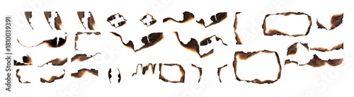 Burned Hole in white Paper middle PNG - Scorched Edges, Burnt Texture, Distressed Element, or Grungy Frame Overlay, Burnt paper hole