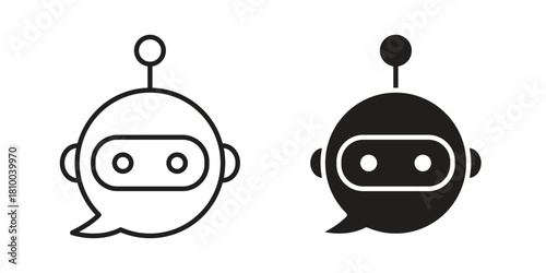 Chatbot speech bubble icon collection. modern simple icons for web