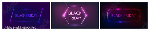 Black Friday inscription in neon frame