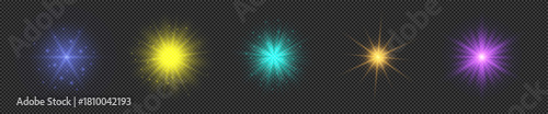 Set of light effects of lens flares