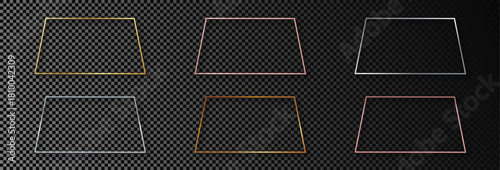 Set of six tetragon shape frames