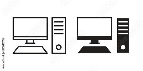 Computer icon collection. modern simple icons for web