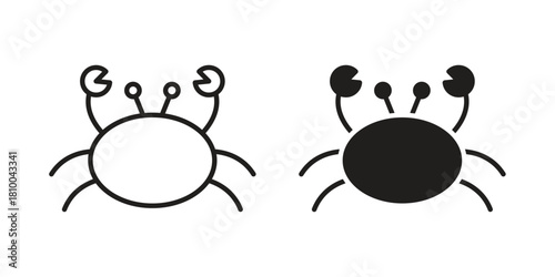 Crab icon collection. modern simple icons for web