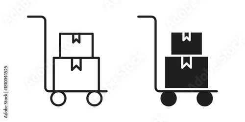 Dolly flatbed icon collection. modern simple icons for web