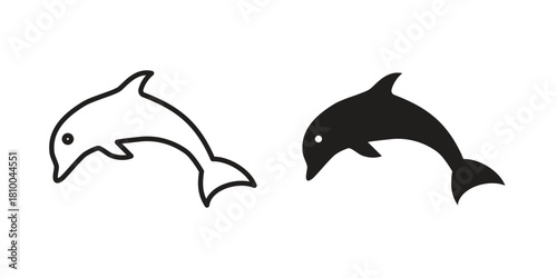 Dolphin icon collection. modern simple icons for web