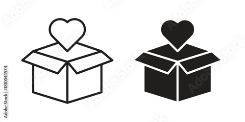 Donation box icon collection. modern simple icons for web