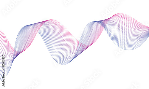 Abstract gradient wavy lines pattern background with smooth curves