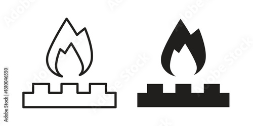 Fire burner icon collection. modern simple icons for web