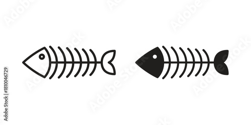 Fish bones icon collection. modern simple icons for web