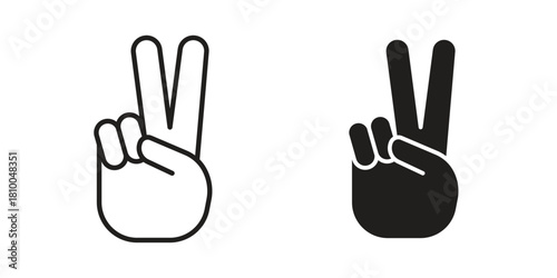 Hand peace icon collection. modern simple icons for web