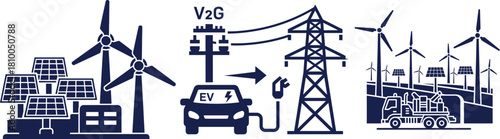 Vehicle to Grid EV Charging Wind Turbines and Solar Panels Keywords: vehicle to grid, V2 G, electric vehicle, EV, charging, wind