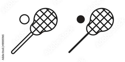 Lacrosse stick ball icon collection. modern simple icons for web
