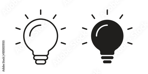 Lightbulb icon collection. modern simple icons for web