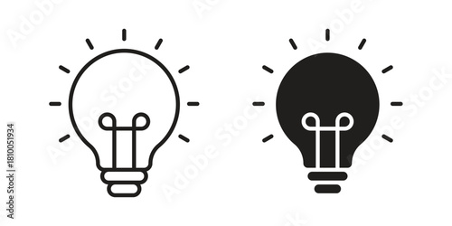 Light bulb icon collection. modern simple icons for web