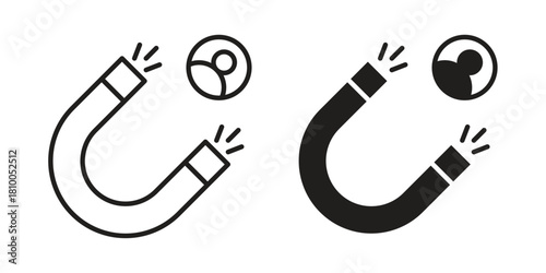 Magnet user icon collection. modern simple icons for web