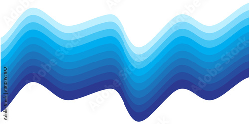 Water wave stripe, layered ocean band with soft depth on neutral background vector.