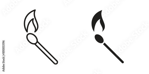 Match fire icon collection. modern simple icons for web
