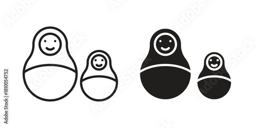 Nesting dolls icon collection. modern simple icons for web