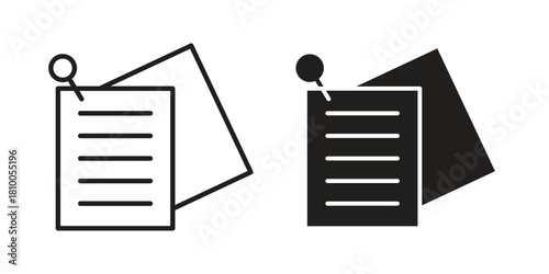 Note sticky icon collection. modern simple icons for web