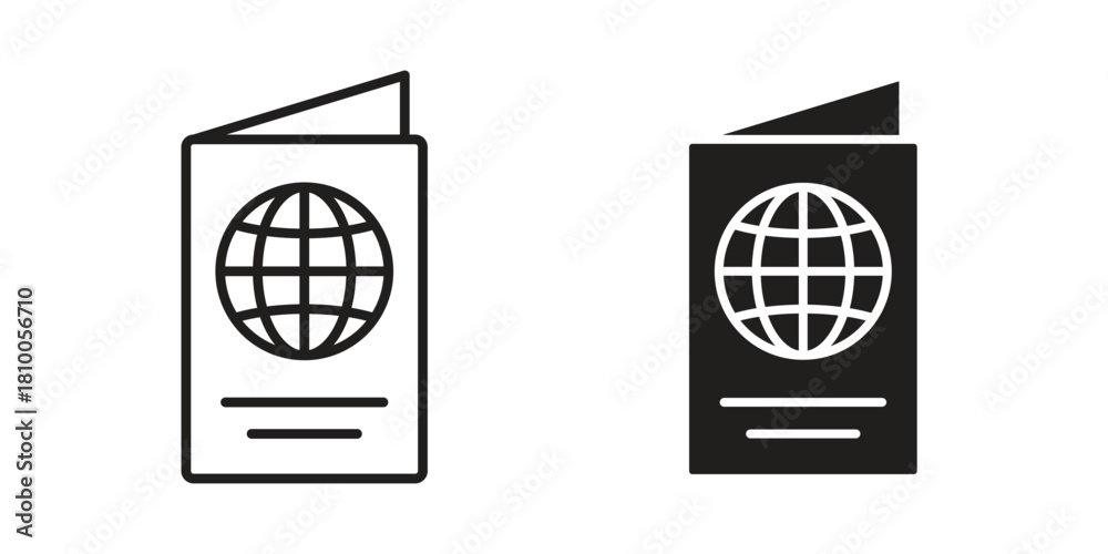 Fototapeta premium Passport icon collection. modern simple icons for web