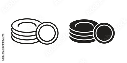 Plates icon collection. modern simple icons for web
