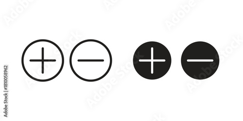 Plus minus icon collection. modern simple icons for web