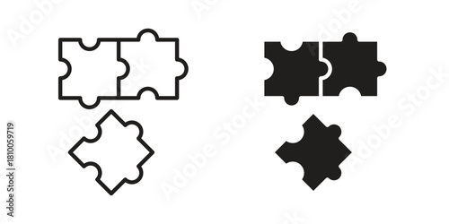 Puzzle pieces icon collection. modern simple icons for web