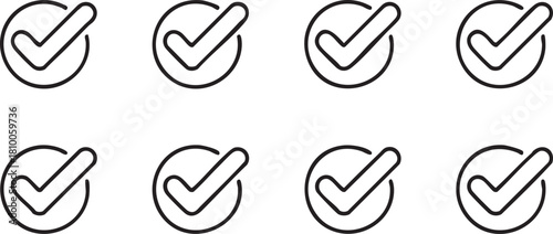 Repeating Pattern of Check Mark Icons in Circles tick
