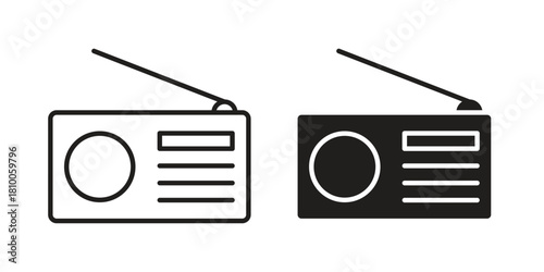 Radio icon collection. modern simple icons for web