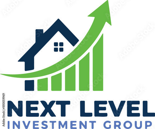 Next level investment group logo illustrating real estate growth
