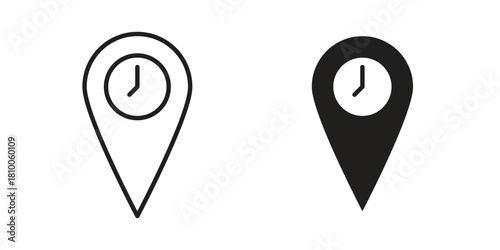 Real time location icon collection. modern simple icons for web